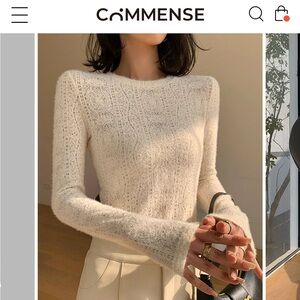 **NWT** Floral Hollow Knit Crew Neck Long Sleeve Top - MEDIUM